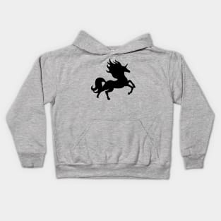 Simple Black Unicorn Kids Hoodie